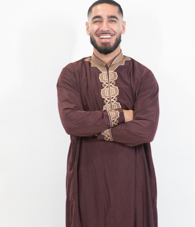 Qamis Homme Broderies Dorées Traditionnelles