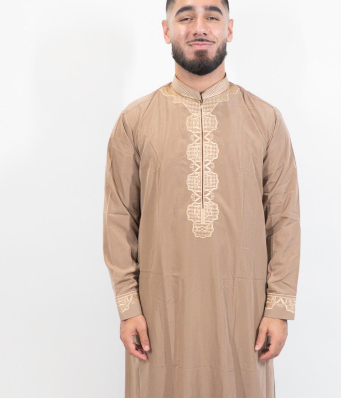 Qamis Homme Broderies Dorées Traditionnelles