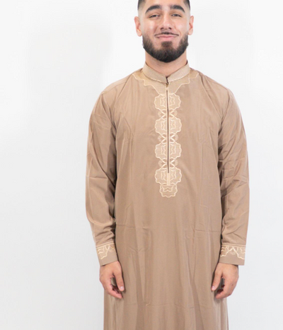 Qamis Homme Broderies Dorées Traditionnelles