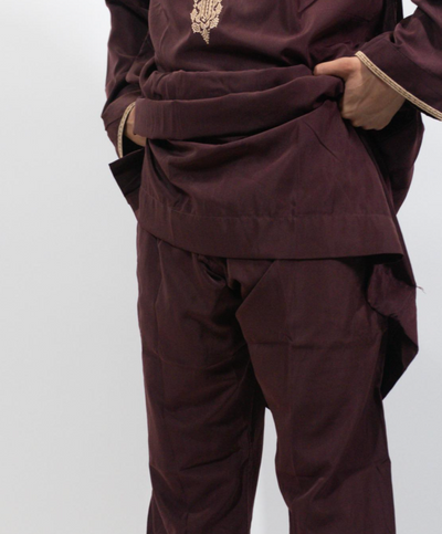 Qamis Homme AVEC PANTALON Broderies Dorées
