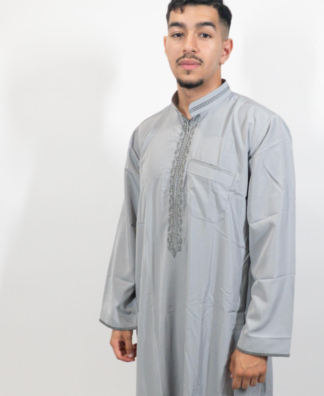 Qamis Homme AVEC PANTALON Broderies Dorées