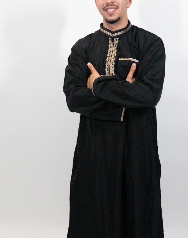 Qamis Homme AVEC PANTALON Broderies Dorées